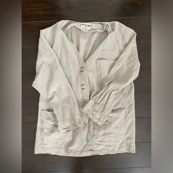 Linen Overshirt/Jacket Sz M - Picture 3 of 5